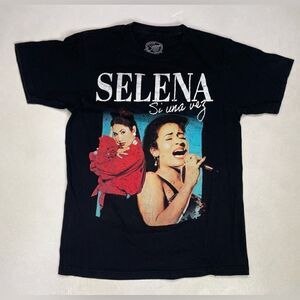 Selena Graphic T-shirt Women Small Black Short Sleeve Music